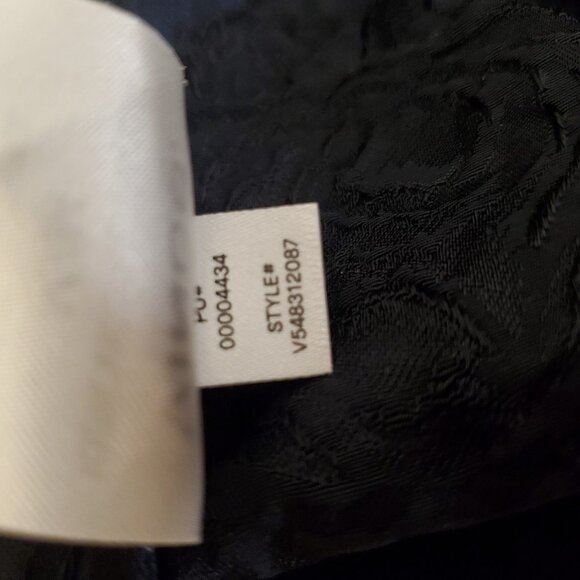 Vince Floral Jacquard Popover Top Oversized Floral Damask Blouse Navy Blue Sz M - Picture 11 of 11